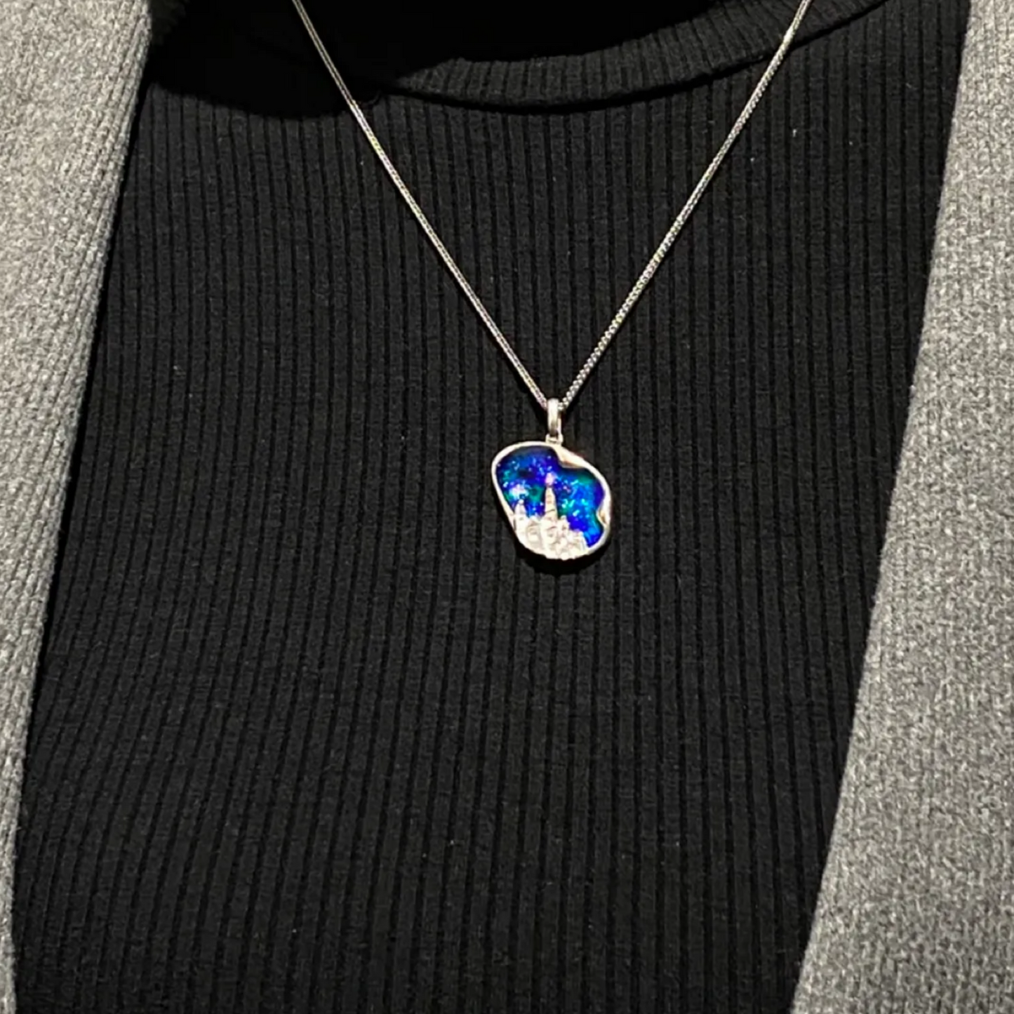 Fairytale Castle Pendant | 925 Silver & Enamel Necklace | Handmade Dreamy Gift for Her