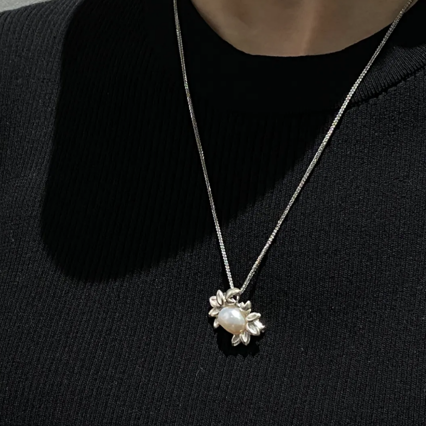 Cancer Brooch Pendant | 925 Silver & Natural Pearl | Handmade Zodiac Gift for Emotional Balance & Love