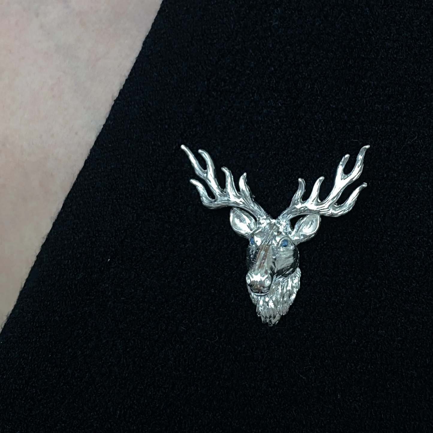 Deer Head Brooch Pendant | 925 Silver Forest Totem | Handmade Nature Jewelry Gift for Men & Nature Lovers