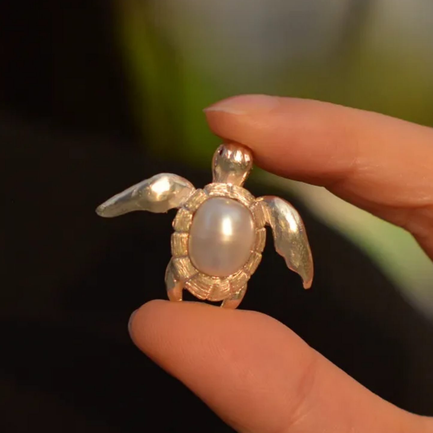 925 Silver Turtle Brooch Pendant | Pearl & Ruby Handmade Jewelry | Ocean Totem Gift for Creators & Dreamers
