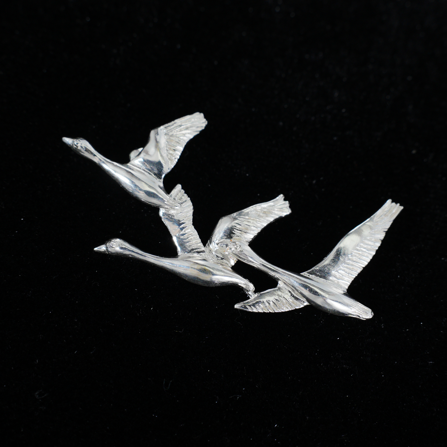 925 Silver Flying Geese Brooch Pendant | Handmade Bird Jewelry | Gift of Loyalty & Reunion for Her