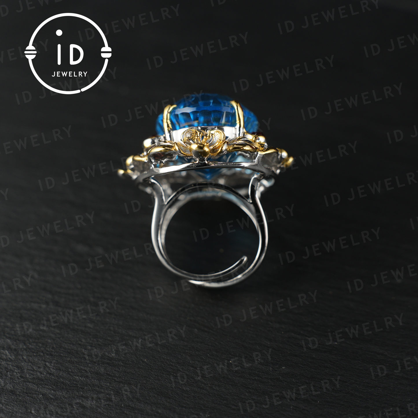 Exclusive Baroque Natural Topaz Ring| Elegant Floral Ring| Handmade Vintage Jewelry| Luxury Statement Ring for Women