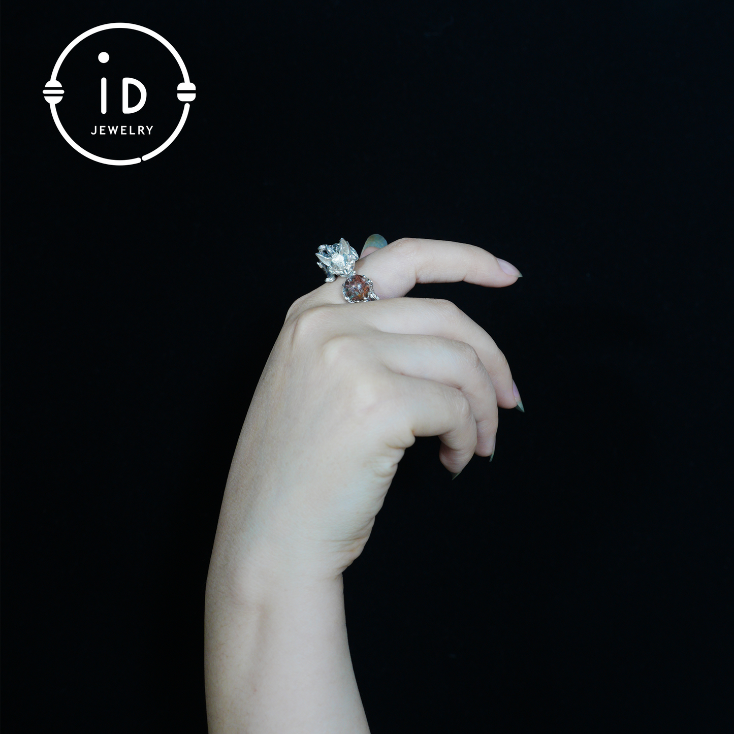 925 Silver Fox Ring, Handmade Animal Jewelry Gothic Vintage Style, Crystal Gift for Women Birthday Christmas