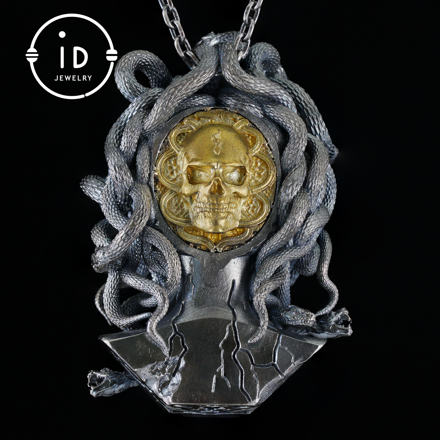 Gothic Medusa Pendant Necklace | 925 Silver & Copper Handmade Mythical Jewelry | Symbolic Transformation & Power Talisman Gift for Her