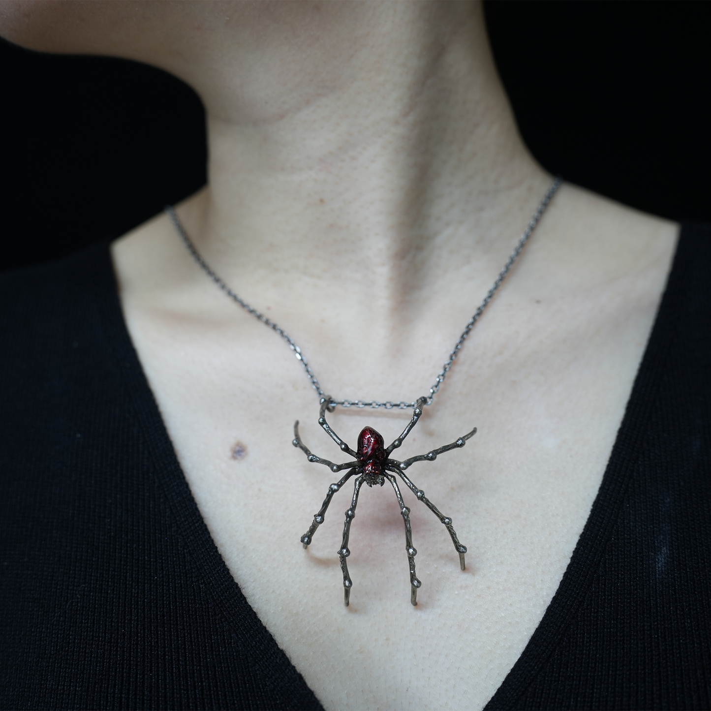 Spider Pendant Necklace · Spiritual Animal Totem · Symbol of Inner Determination and Passion · Gift for Meditation Lovers