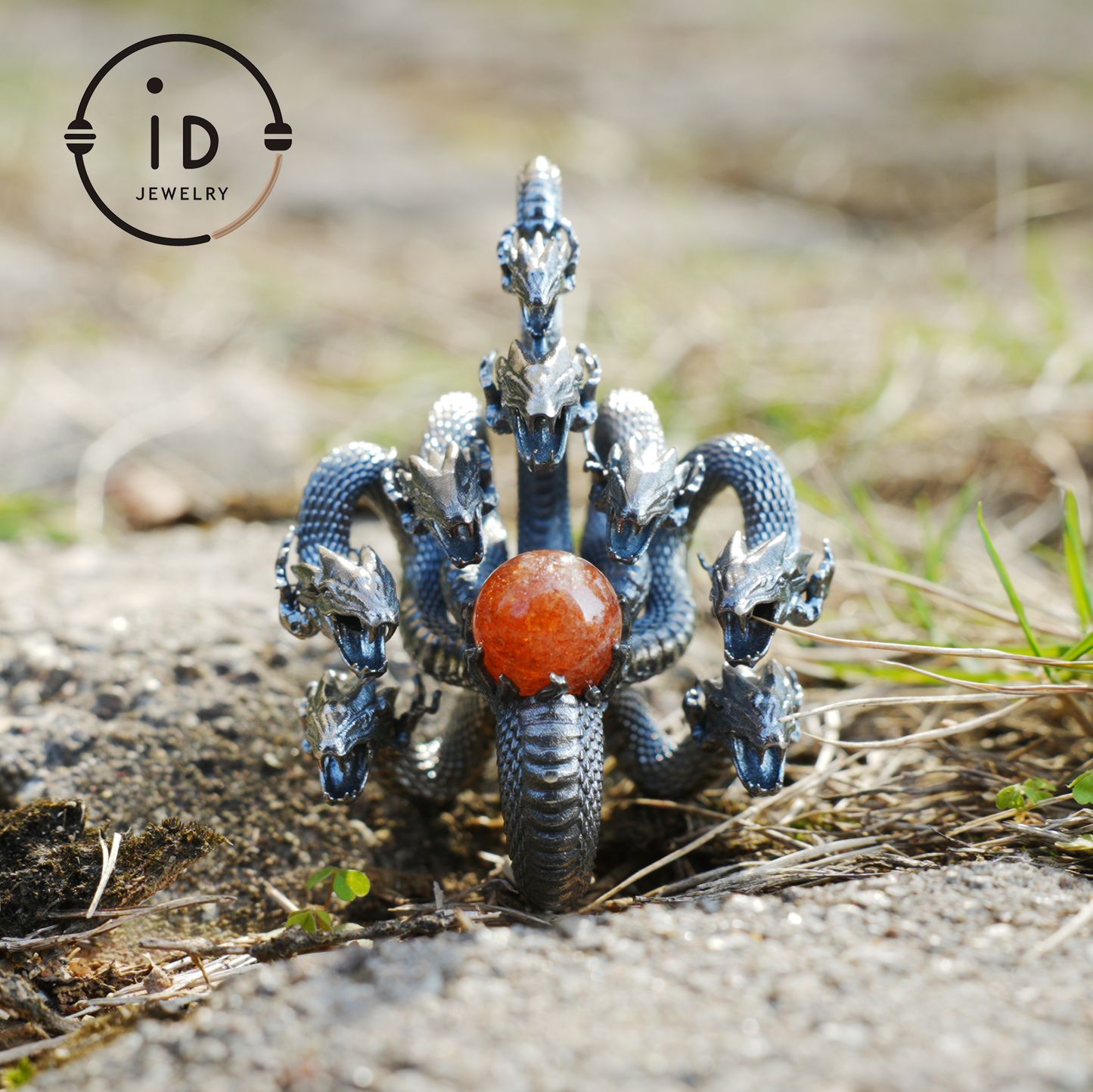 Eight-Headed Serpent Pendant - S925 Silver - Handmade Creative Design Inspired by Yamata no Orochi (Japanese Mythology)