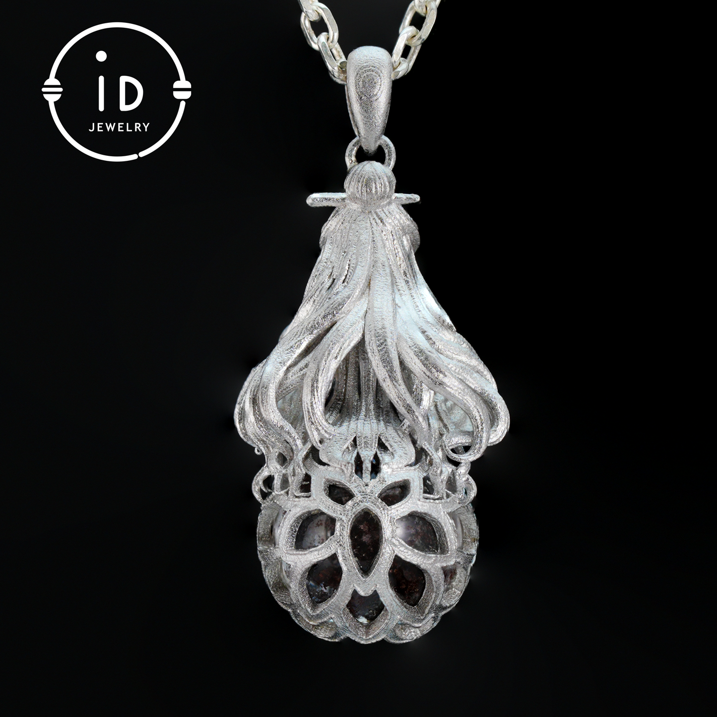 Phantom Quartz Pendant 925 Silver Figurative Jewelry Gothic Fairy Style Talisman Handmade Gift for Her Birthday Christmas Mystic