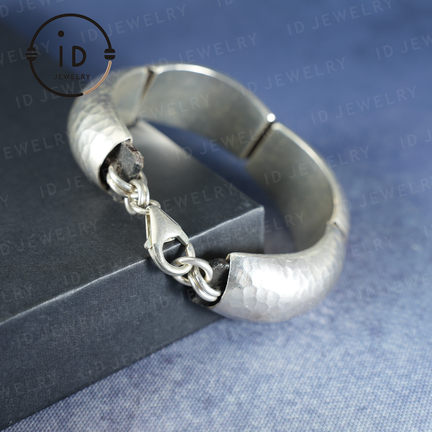 Handmade Hammered Silver Cuff Bracelet – Adjustable Metal Bangle – Natural and Organic Style