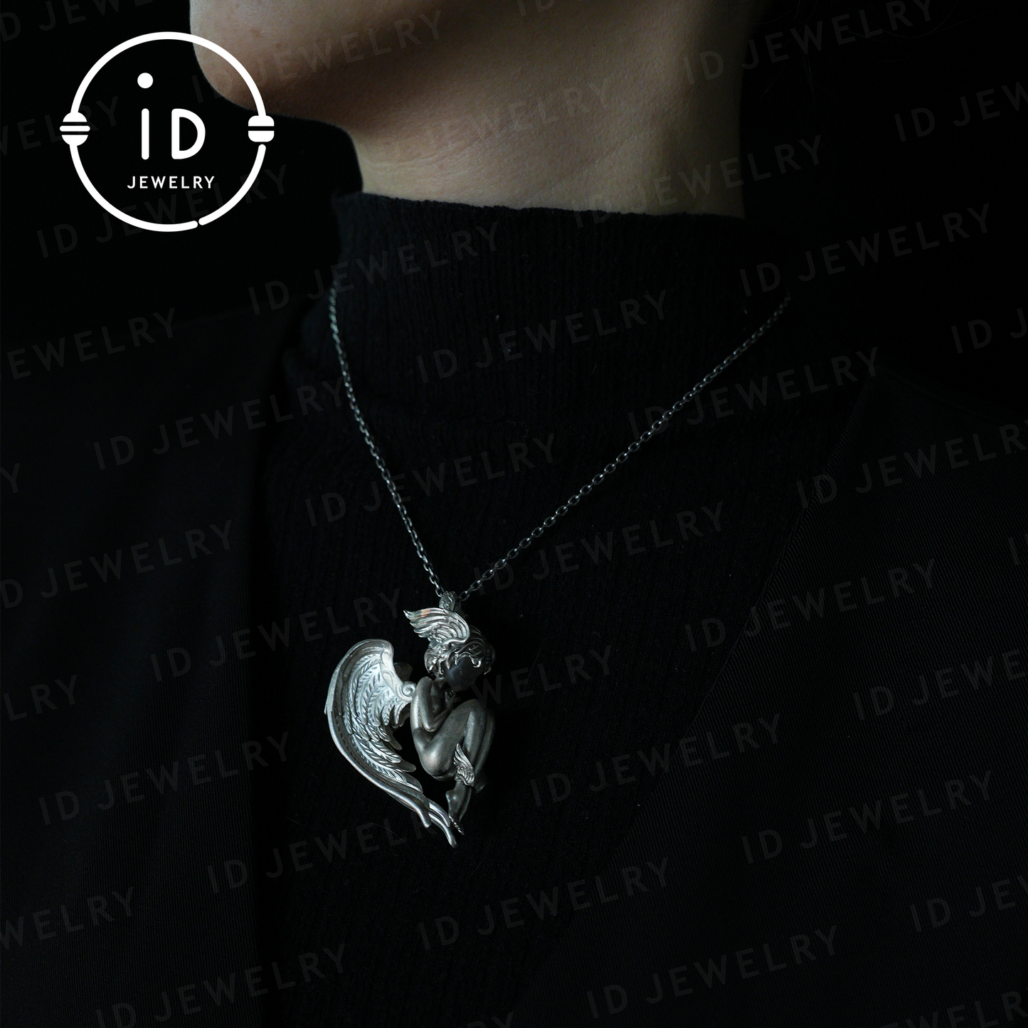 Handmade Angel Figurine Pendants | Gothic Sculpture with Wings | Clear Quartz | Mystical Guardian