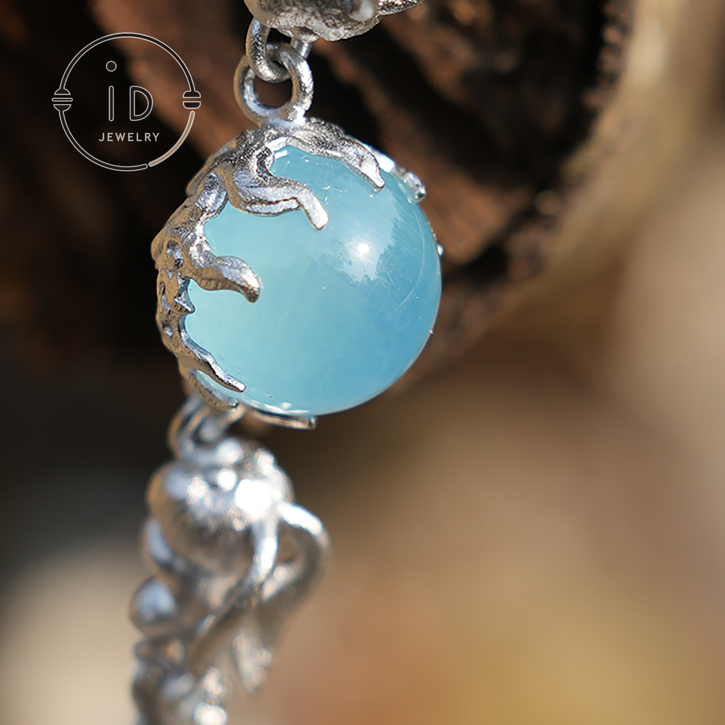 925 Sterling Silver Rabbit Bracelet with Aquamarine – Handcrafted Elegant Jewelry, Perfect Gift for Special Occasions