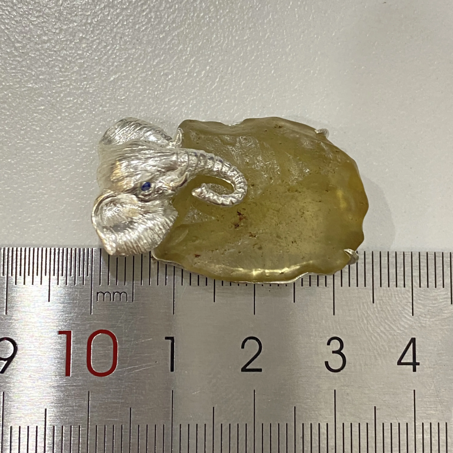 Elephant Pendant in 925 Silver & Meteorite | Handmade Strength Totem Necklace | Protective Gift for Him or Her