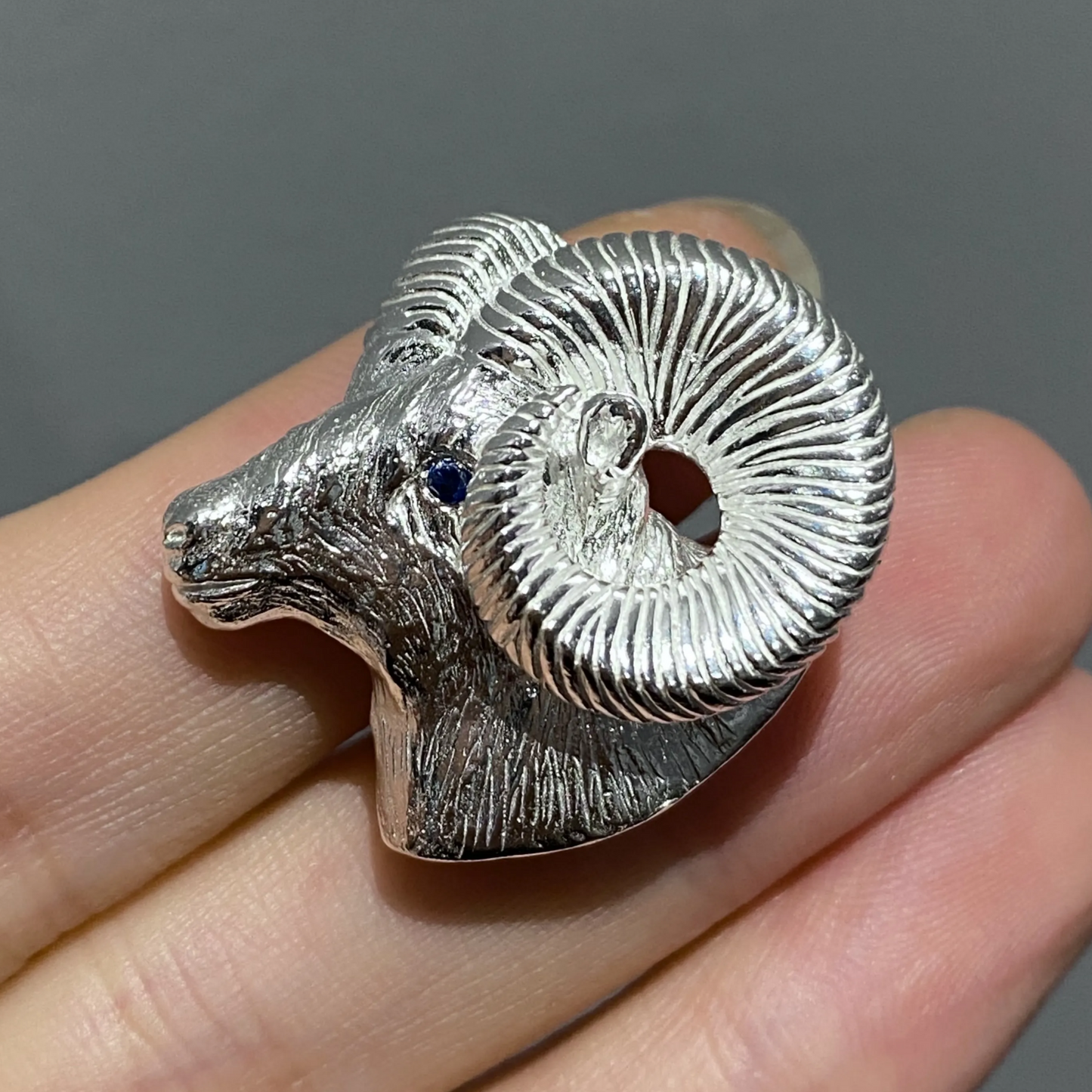 Aries Brooch Pendant | 925 Silver Ram Head | Handmade Zodiac Gift for Courage & New Beginnings