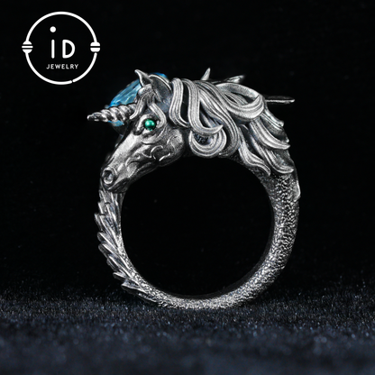 Hand-Carved Mystical Creature Ring | Magical Guardian of Inner Light | Dream Totem Fantasy Jewelry | Symbol of Imagination and Spirit