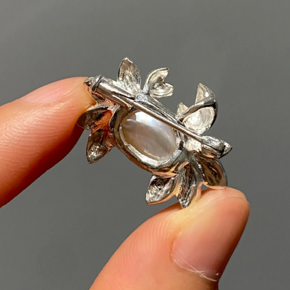 Cancer Brooch Pendant | 925 Silver & Natural Pearl | Handmade Zodiac Gift for Emotional Balance & Love