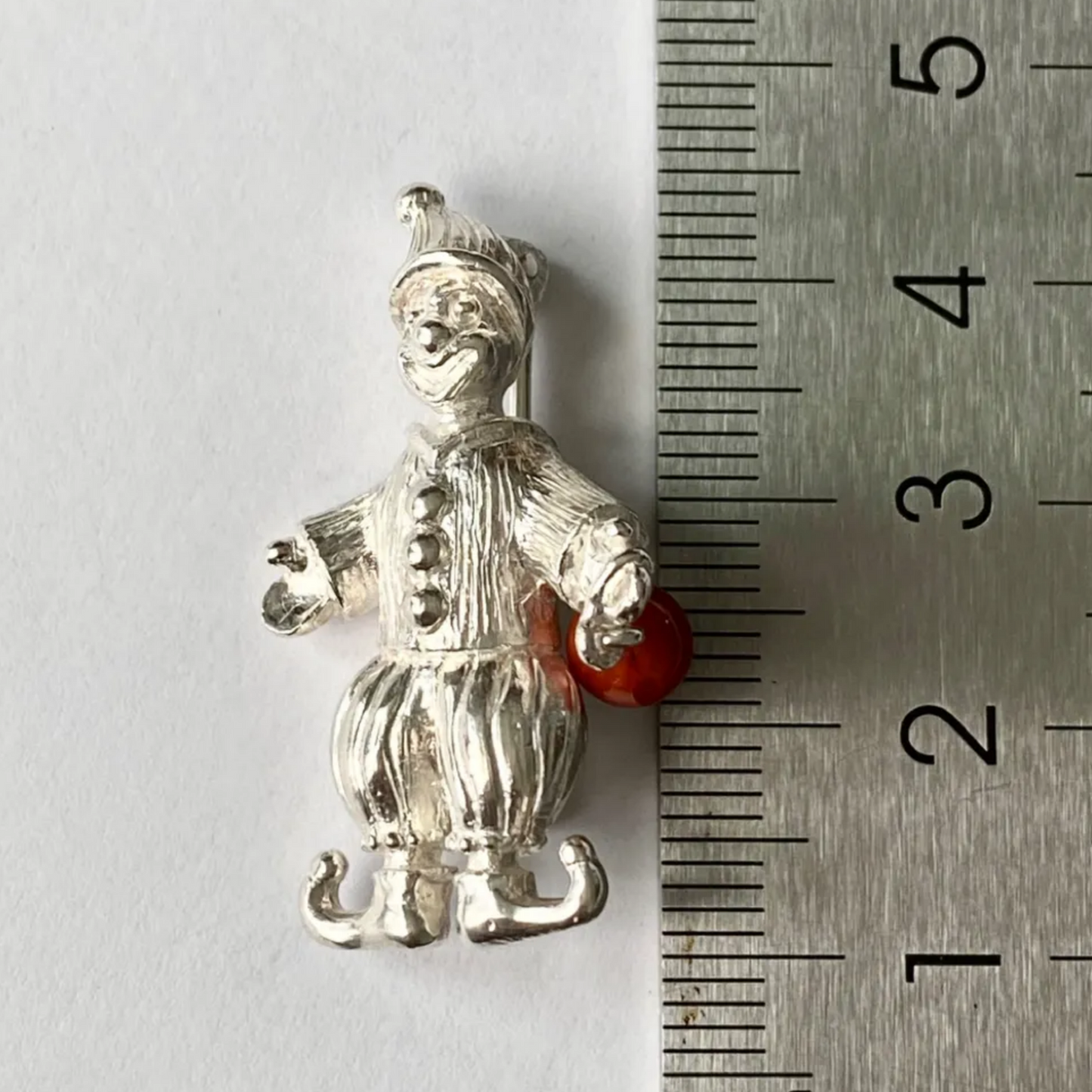 Clown Brooch Pendant | 925 Silver Crystal Jewelry | Handmade Vintage Gift for Him or Her