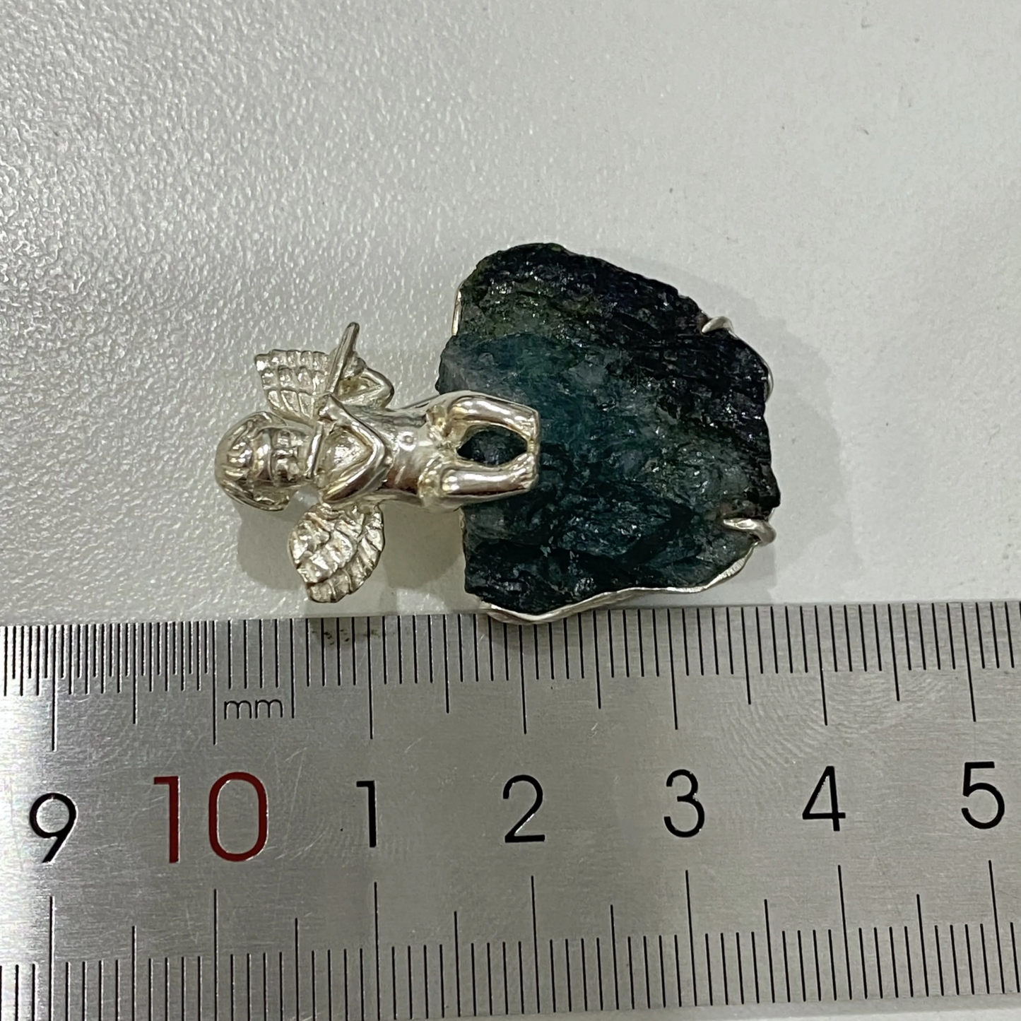 Angel Brooch Pendant | 925 Silver & Raw Tourmaline | Handmade Spiritual Jewelry Gift for Love & Protection