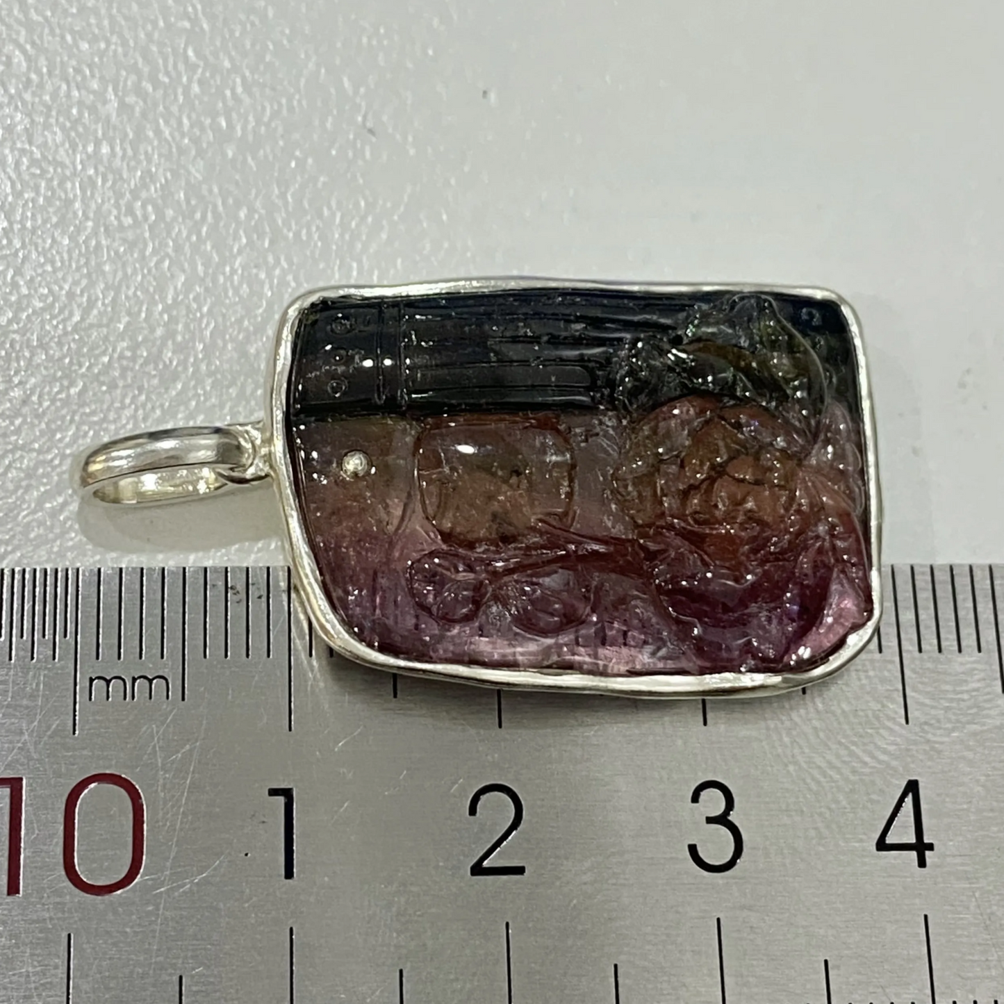 Natural Tourmaline Carved Pendant | 925 Silver Necklace | Handmade Gemstone Jewelry Gift for Her