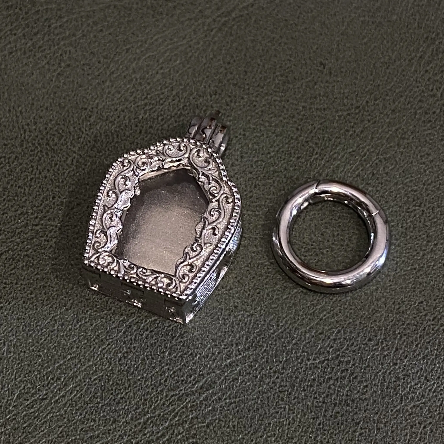 925 Silver Amulet Pendant with Temple Frame & Acrylic Window | Openable Locket for Prayer Notes or Blessings | Spiritual Gift for Her or Him