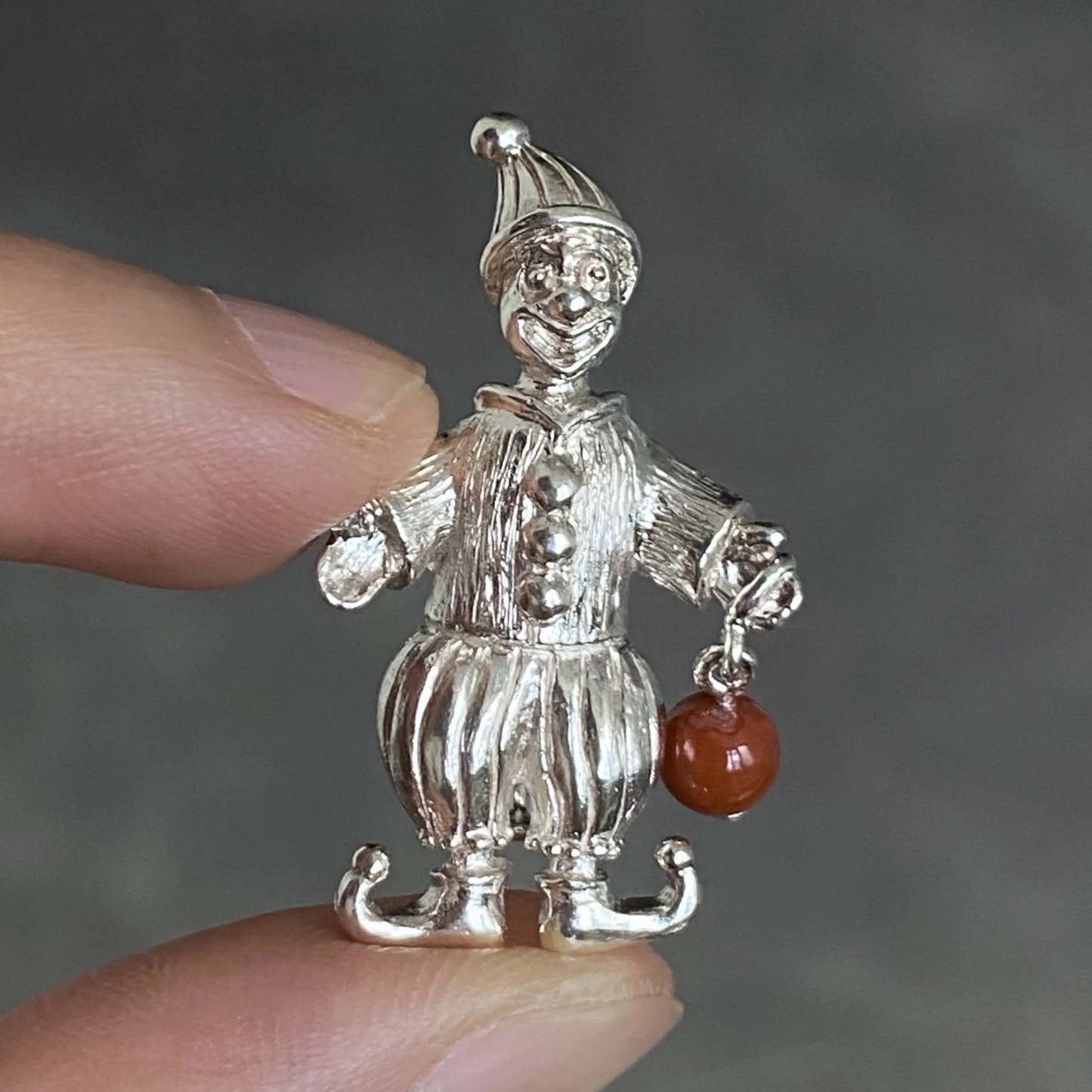 Clown Brooch Pendant | 925 Silver Crystal Jewelry | Handmade Vintage Gift for Him or Her