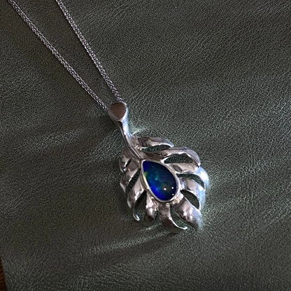 Feather Pendant Necklace in 925 Silver with Hand-Painted Enamel Drop | Symbol of Intuition & Spiritual Freedom | Gift for Her