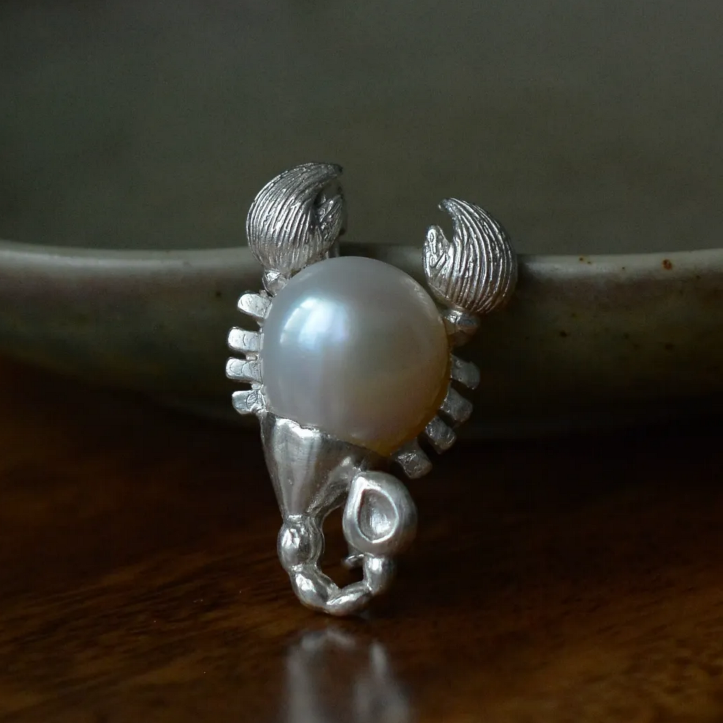 925 Silver Scorpio Brooch Pendant | Zodiac Pearl Jewelry | Handmade Astrology Amulet | Gift for Scorpio Women or Men