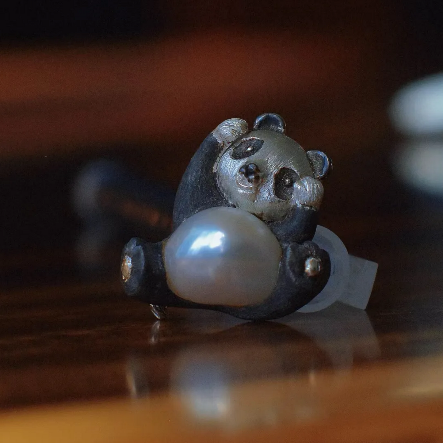 925 Silver Panda Brooch Pendant | Freshwater Pearl Jewelry | Handmade Animal Totem | Gift for Women & Panda Lovers