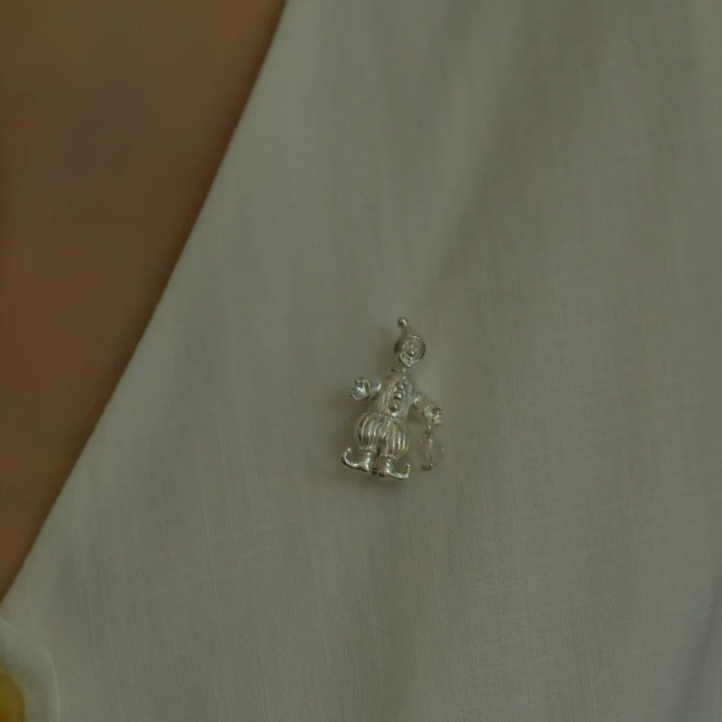 Clown Brooch Pendant | 925 Silver Crystal Jewelry | Handmade Vintage Gift for Him or Her