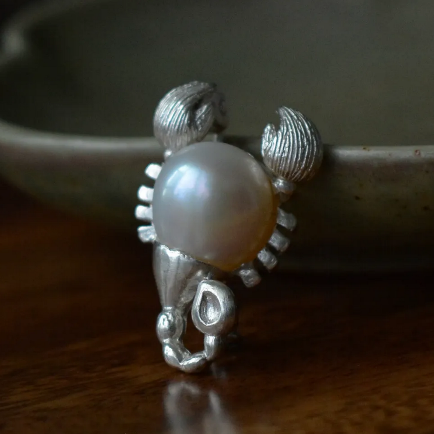 925 Silver Scorpio Brooch Pendant | Zodiac Pearl Jewelry | Handmade Astrology Amulet | Gift for Scorpio Women or Men