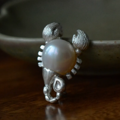 925 Silver Scorpio Brooch Pendant | Zodiac Pearl Jewelry | Handmade Astrology Amulet | Gift for Scorpio Women or Men