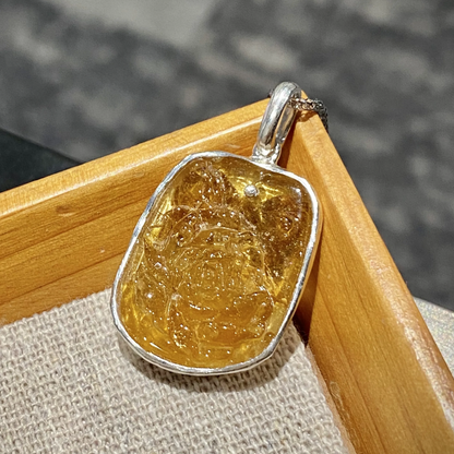 Natural Tourmaline Carved Pendant | 925 Silver Necklace | Handmade Gemstone Jewelry Gift for Her