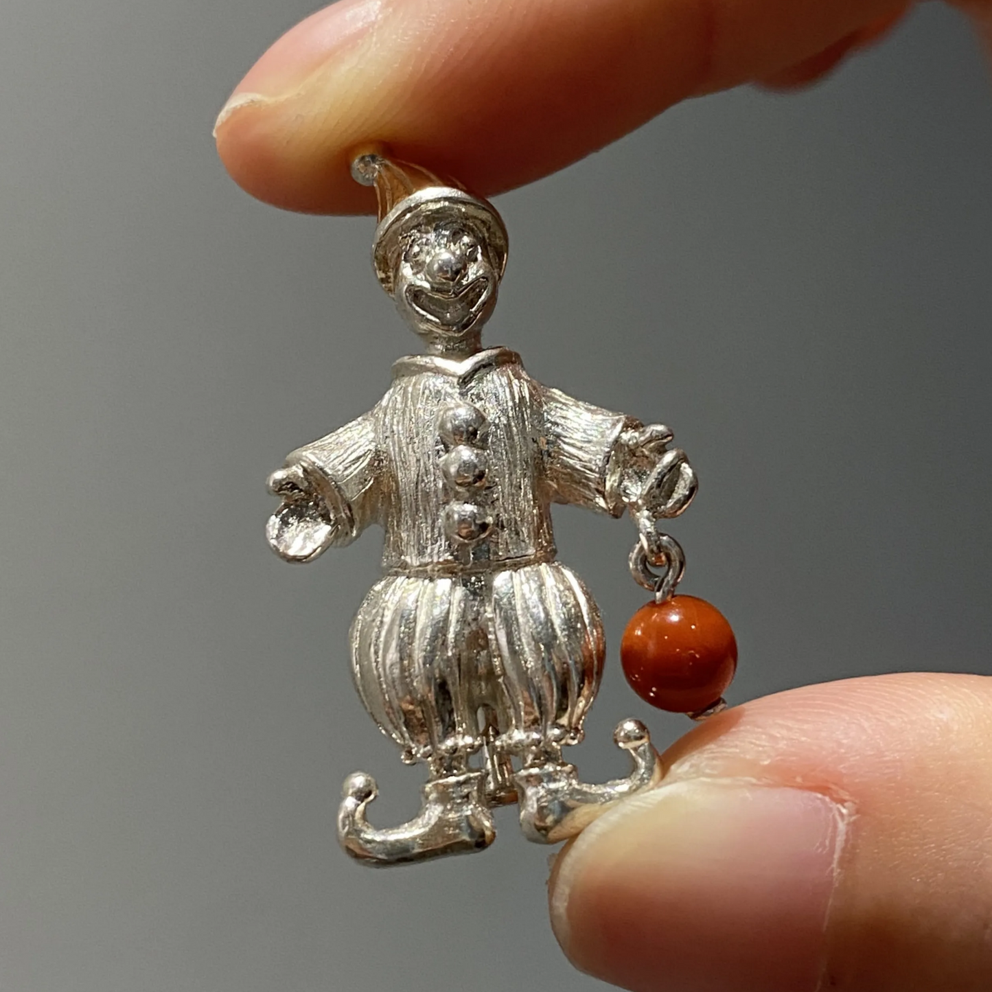 Clown Brooch Pendant | 925 Silver Crystal Jewelry | Handmade Vintage Gift for Him or Her