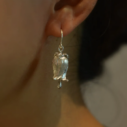 925 Silver Lily of the Valley Jewelry | Earrings & Necklace Set | Handmade Botanical Gift for Women | Symbol of Happiness & Blessing