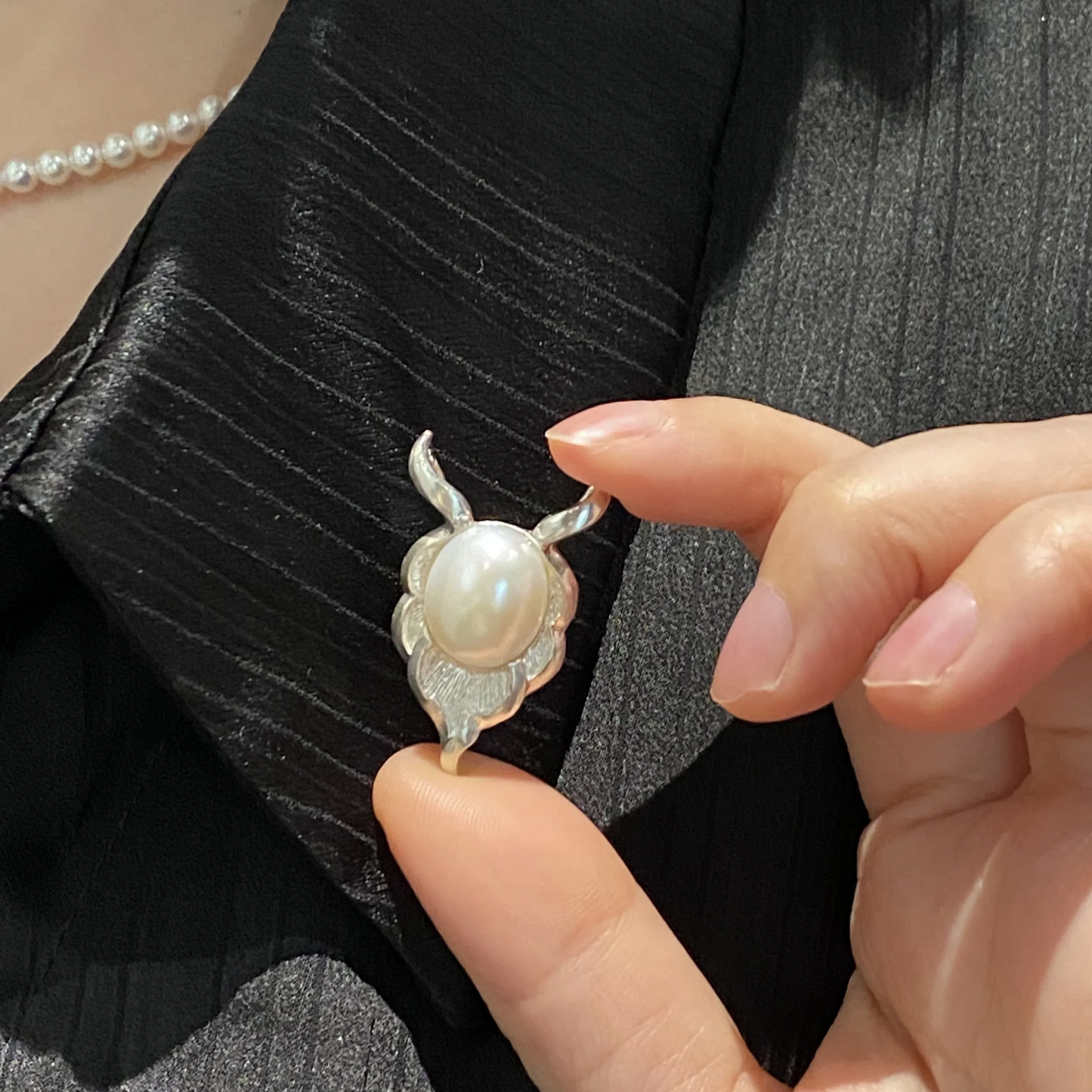 Capricorn Brooch Pendant | 925 Silver & Freshwater Pearl | Handmade Zodiac Jewelry Gift for Strength & Wisdom