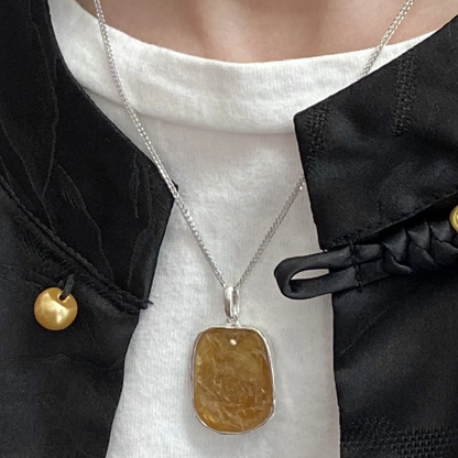 Natural Tourmaline Carved Pendant | 925 Silver Necklace | Handmade Gemstone Jewelry Gift for Her