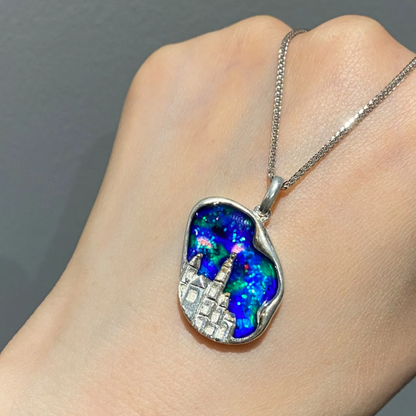 Fairytale Castle Pendant | 925 Silver & Enamel Necklace | Handmade Dreamy Gift for Her