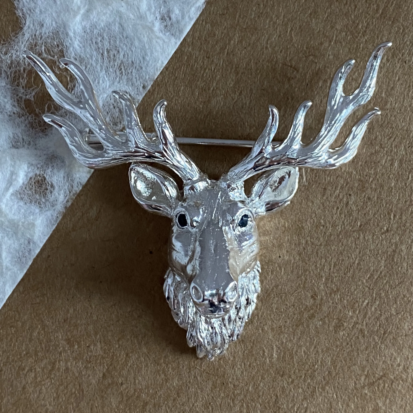 Deer Head Brooch Pendant | 925 Silver Forest Totem | Handmade Nature Jewelry Gift for Men & Nature Lovers