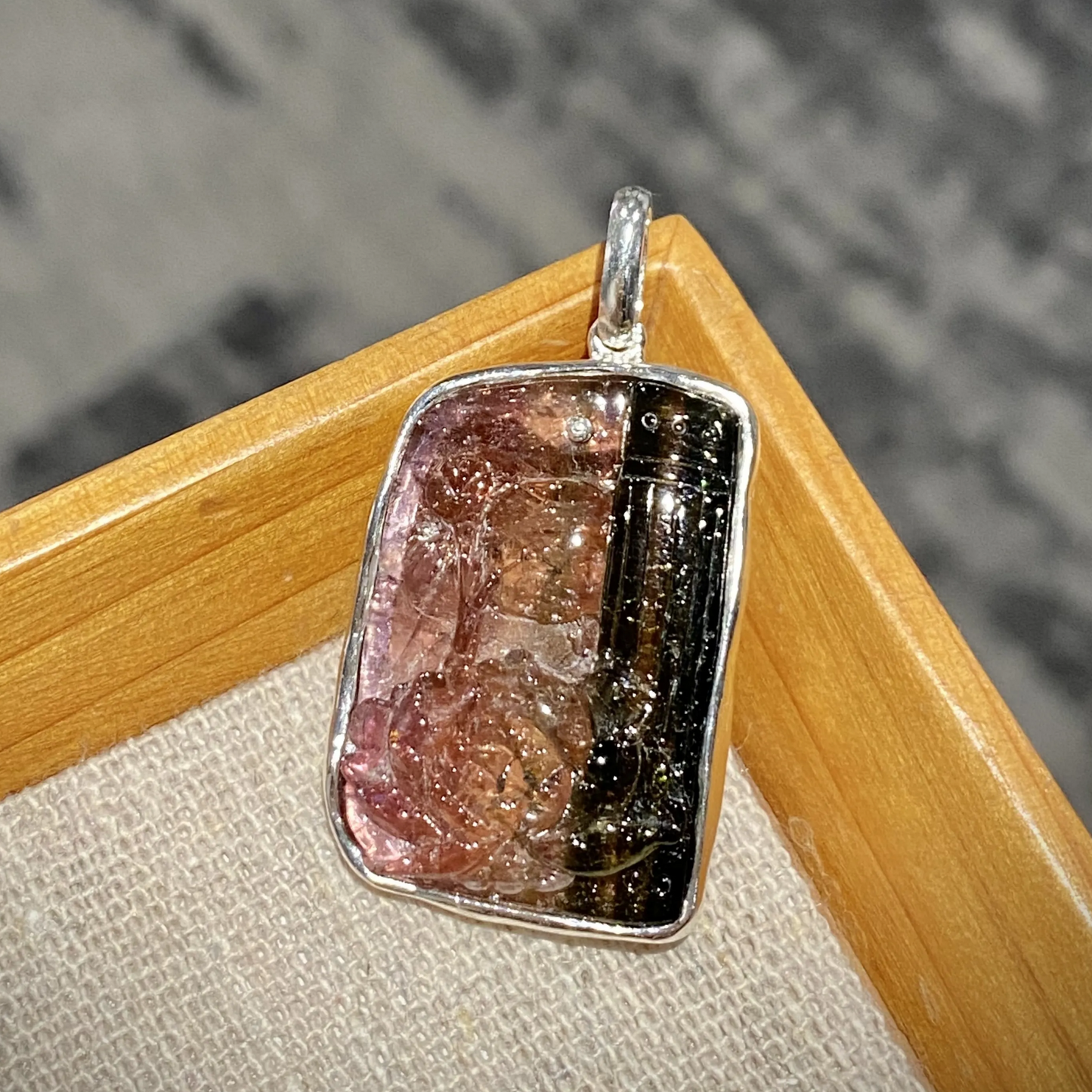 Natural Tourmaline Carved Pendant | 925 Silver Necklace | Handmade Gemstone Jewelry Gift for Her
