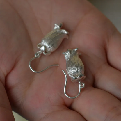 925 Silver Lily of the Valley Jewelry | Earrings & Necklace Set | Handmade Botanical Gift for Women | Symbol of Happiness & Blessing