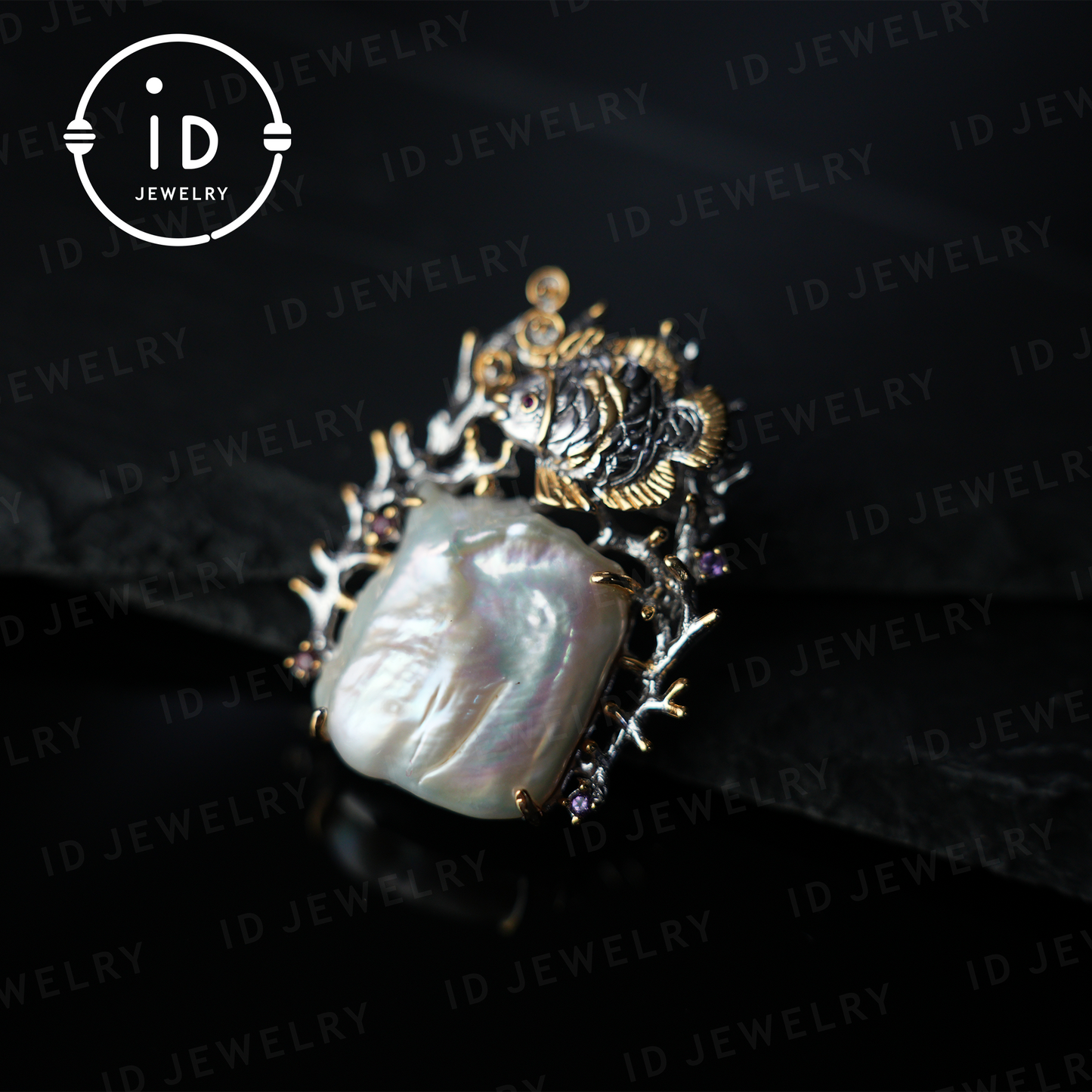 Baroque Pearl Goldfish Brooch Pendant | Handmade Artistic Jewelry | Ocean Theme Jewelry| Vintage Design | Brooch & Pendant Combo