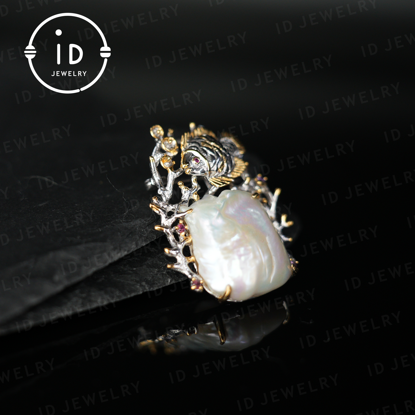 Baroque Pearl Goldfish Brooch Pendant | Handmade Artistic Jewelry | Ocean Theme Jewelry| Vintage Design | Brooch & Pendant Combo