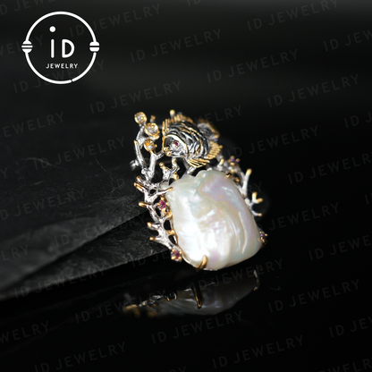 Baroque Pearl Goldfish Brooch Pendant | Handmade Artistic Jewelry | Ocean Theme Jewelry| Vintage Design | Brooch & Pendant Combo