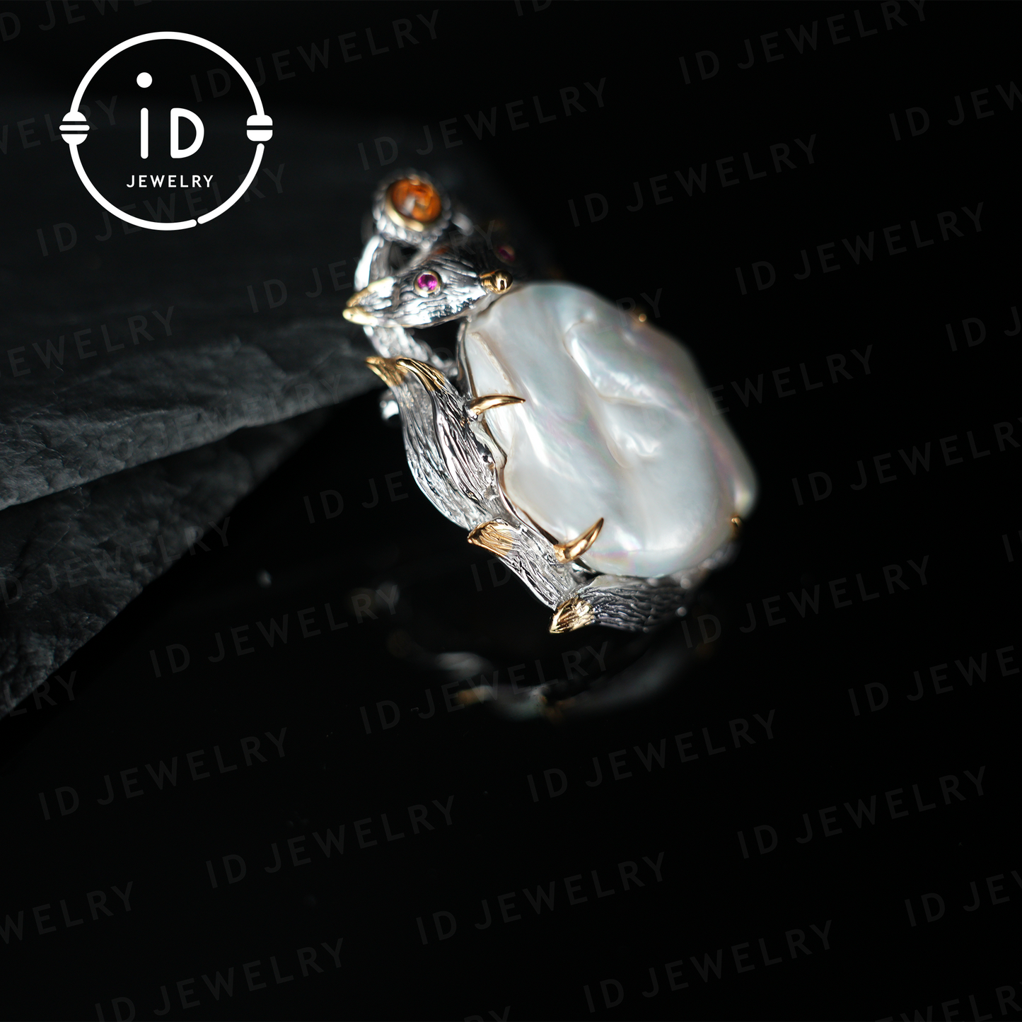 Fox Brooch Pendant | Baroque Pearl Jewelry | Handmade Animal Brooch | Vintage Fox Pendant | Gift for Animal Lovers