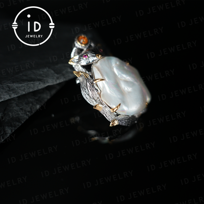 Fox Brooch Pendant | Baroque Pearl Jewelry | Handmade Animal Brooch | Vintage Fox Pendant | Gift for Animal Lovers