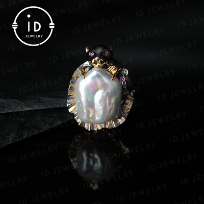 Leopard Brooch Pendant | Handmade Baroque Pearl Jewelry | Dual-use Brooch Pendant | Animal Art Jewelry | Fantasy Gift | Protective Amulet