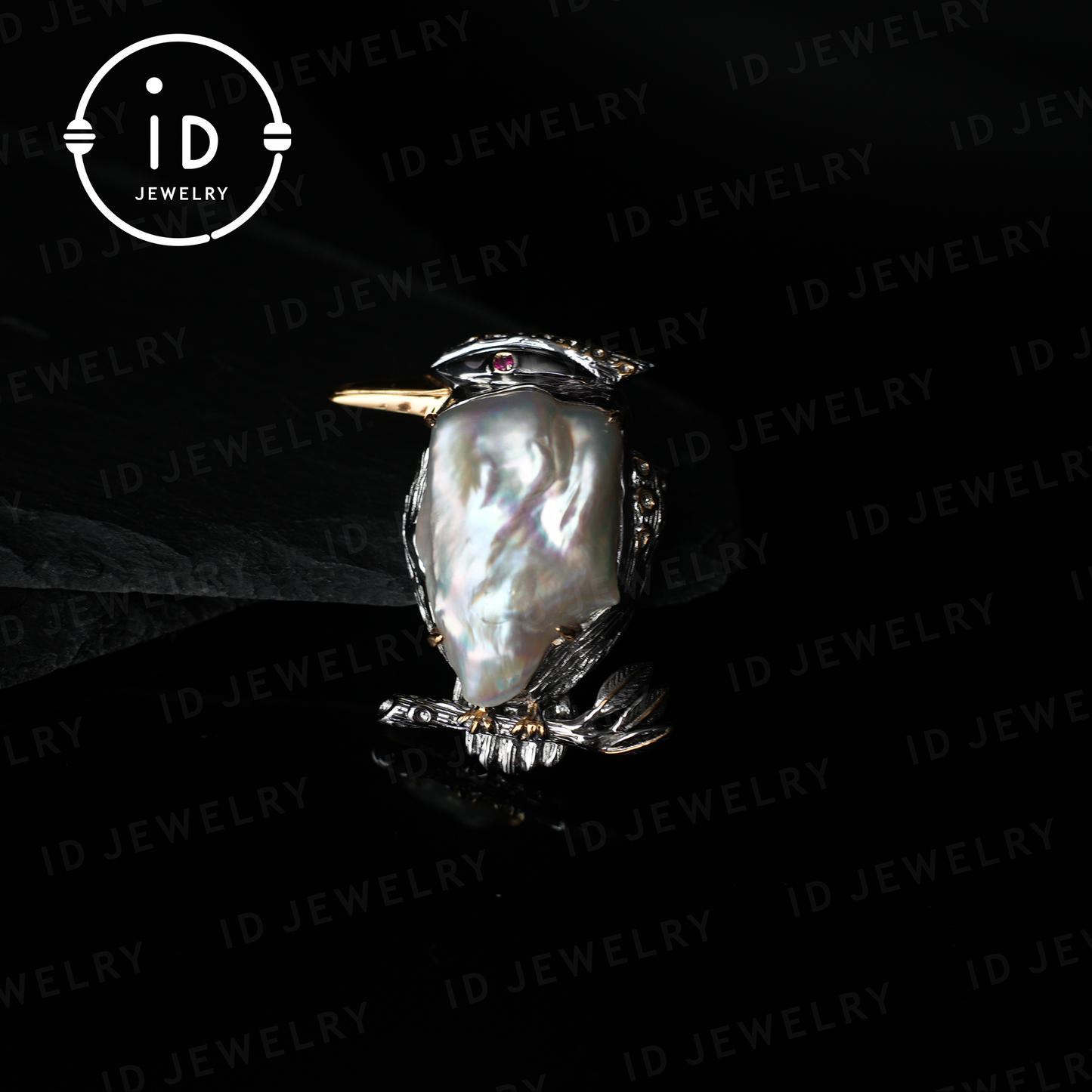 Bird Brooch Pendant | Baroque Freshwater Pearl Jewelry | Handmade Animal Brooch | Gold Plated Silver Accessory