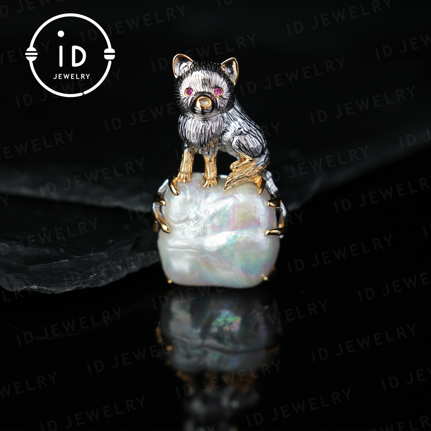 Cute Dog Pendant | Baroque Pearl | Handmade Jewelry | Gift for Dog Lovers | Protective Amulet
