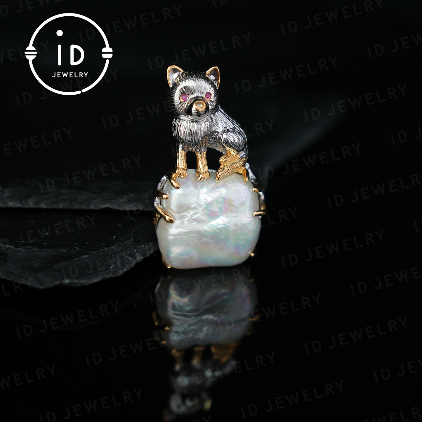 Cute Dog Pendant | Baroque Pearl | Handmade Jewelry | Gift for Dog Lovers | Protective Amulet