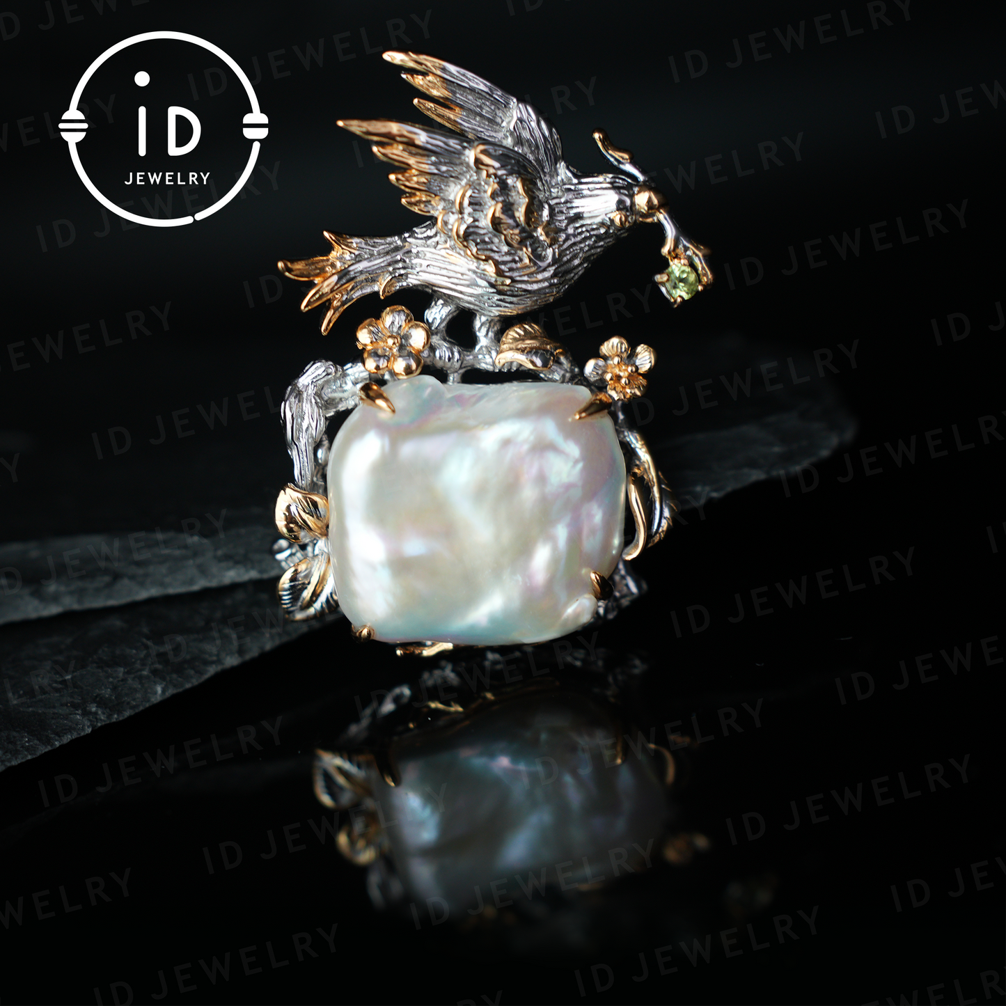 Baroque Pearl Bird Pendant | Handmade Fantasy Nature Jewelry | Artistic Statement Pendant | Gift for Women
