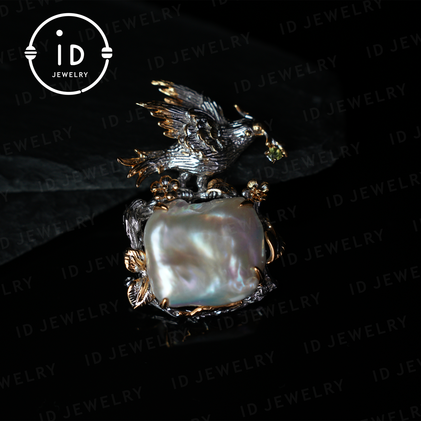 Baroque Pearl Bird Pendant | Handmade Fantasy Nature Jewelry | Artistic Statement Pendant | Gift for Women
