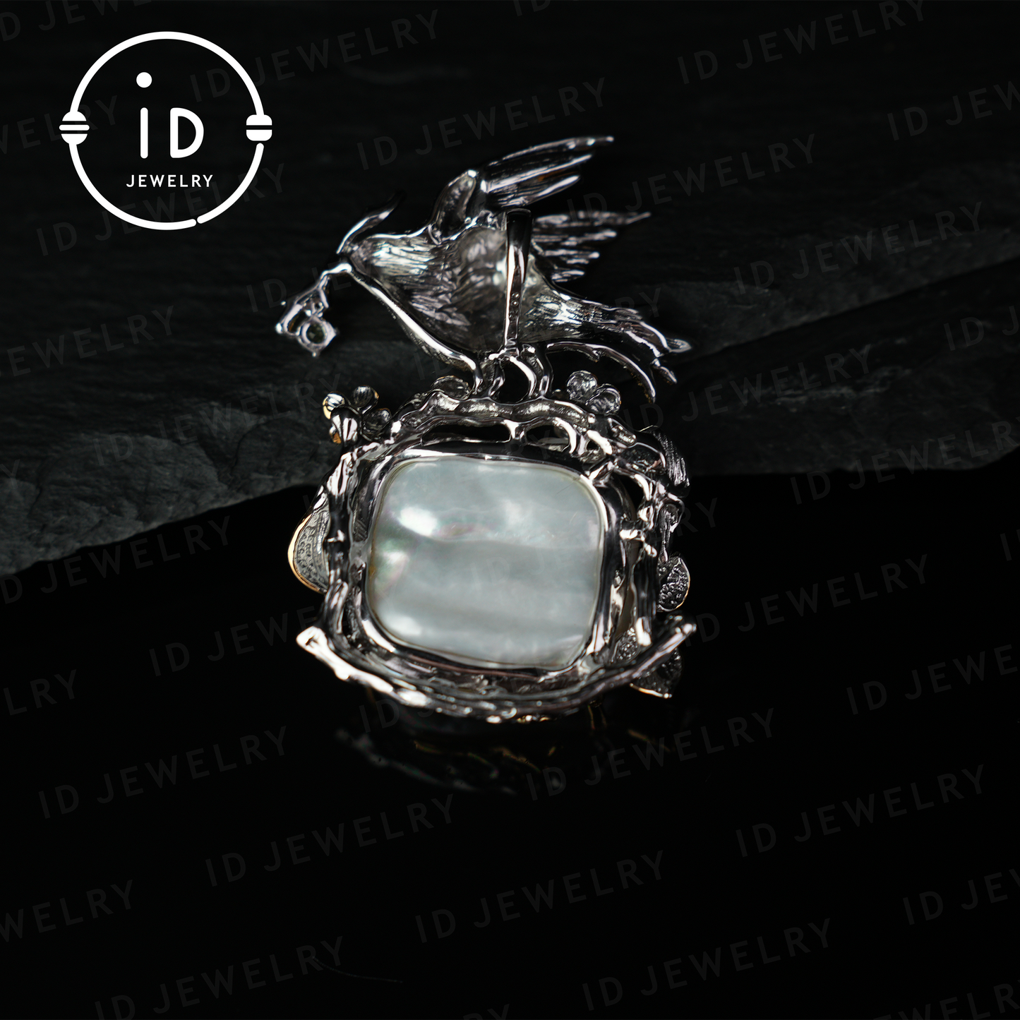 Baroque Pearl Bird Pendant | Handmade Fantasy Nature Jewelry | Artistic Statement Pendant | Gift for Women